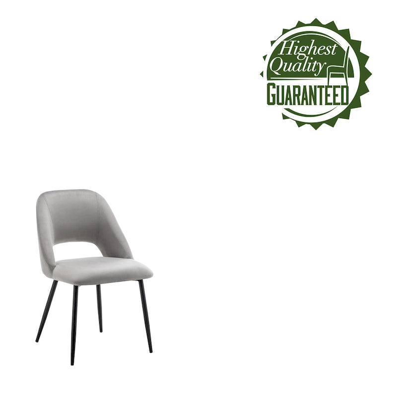 Velvet Dining Chairs with Steel Legs, Set of 2