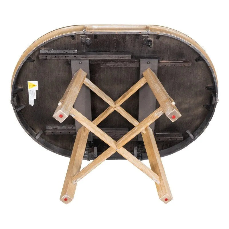Farmhouse Round Extendable Dining Table with Leaf