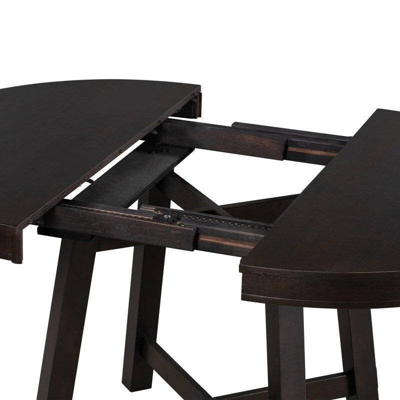Farmhouse Round Extendable Dining Table with Leaf