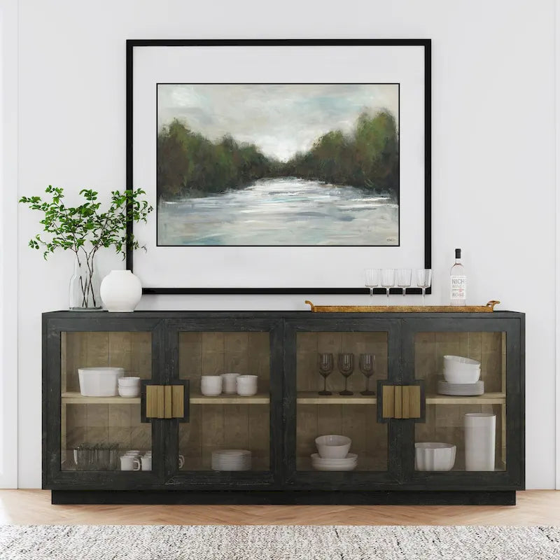 90" Glass Reclaimed Pine Sideboard