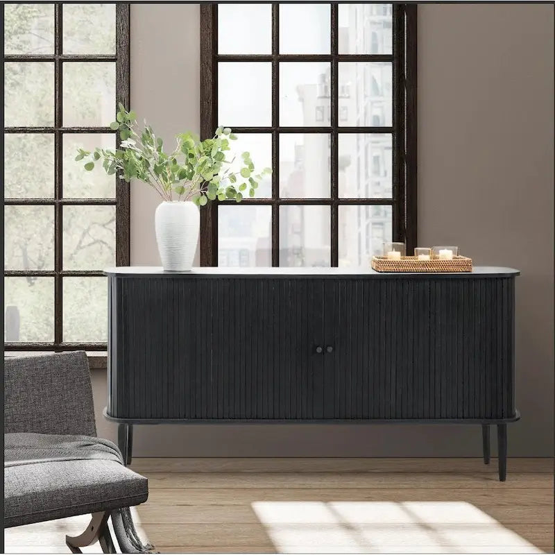 Modern 63" Sideboard with Sliding Doors and Adjustable Shelf