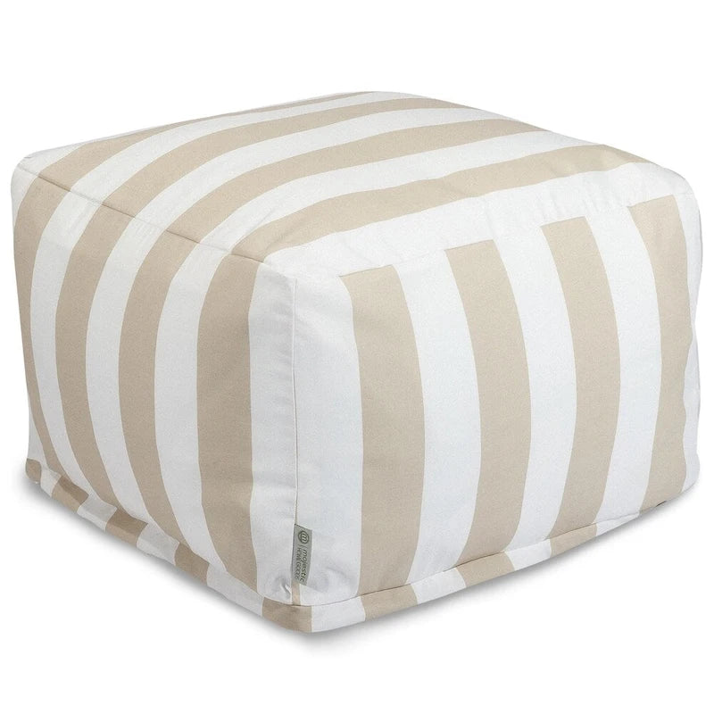 Vertical Stripe Large Ottoman - Indoor/Outdoor