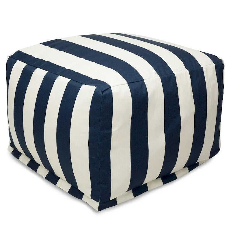 Vertical Stripe Large Ottoman - Indoor/Outdoor
