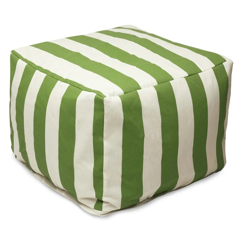 Vertical Stripe Large Ottoman - Indoor/Outdoor