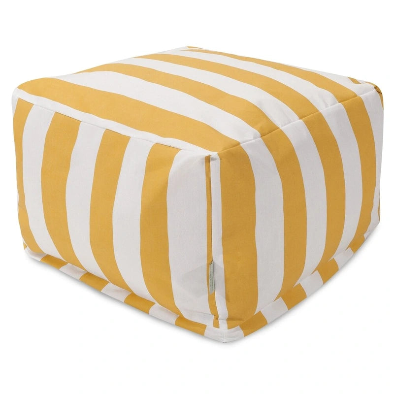 Vertical Stripe Large Ottoman - Indoor/Outdoor