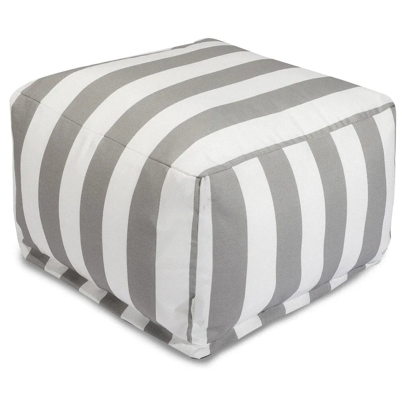 Vertical Stripe Large Ottoman - Indoor/Outdoor
