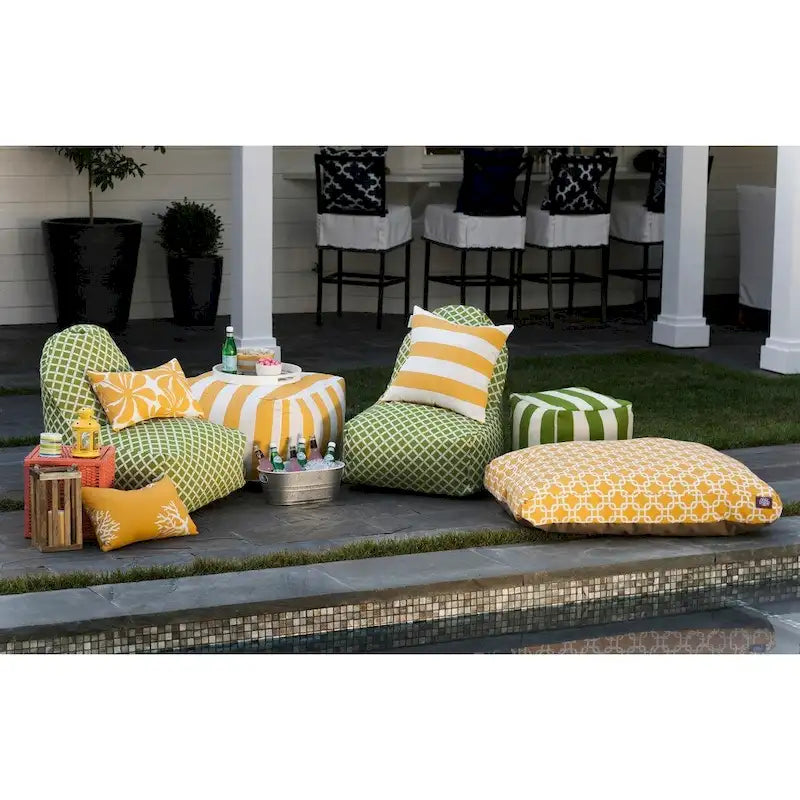 Vertical Stripe Large Ottoman - Indoor/Outdoor