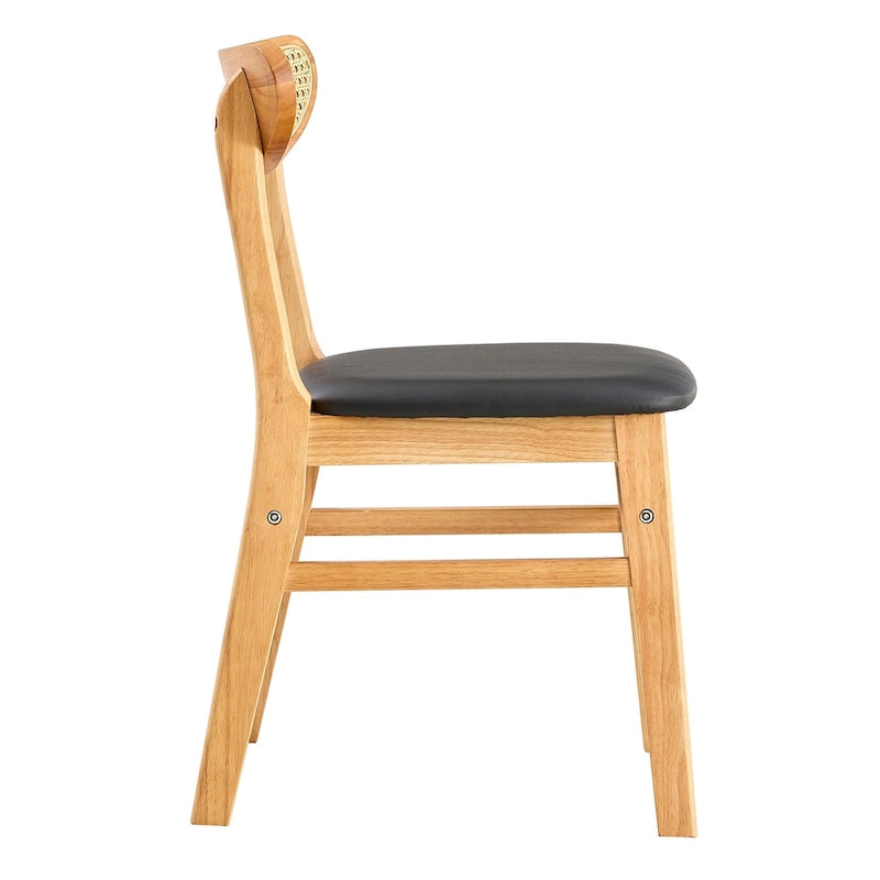 Upholstered Solid Rubberwood Dining Chair
