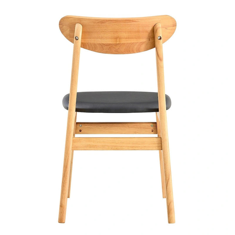Upholstered Solid Rubberwood Dining Chair