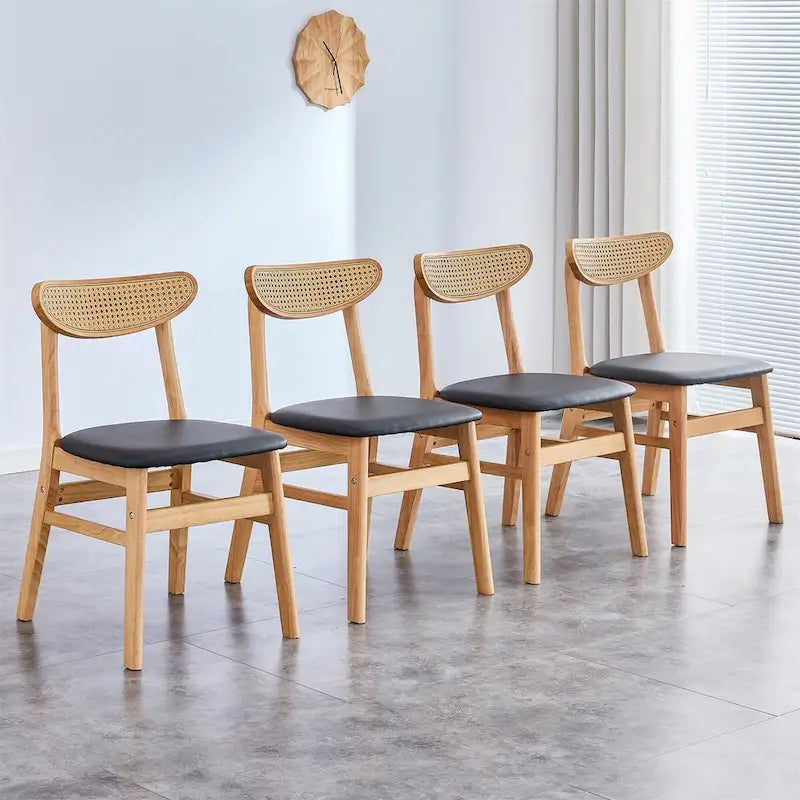 Upholstered Solid Rubberwood Dining Chair
