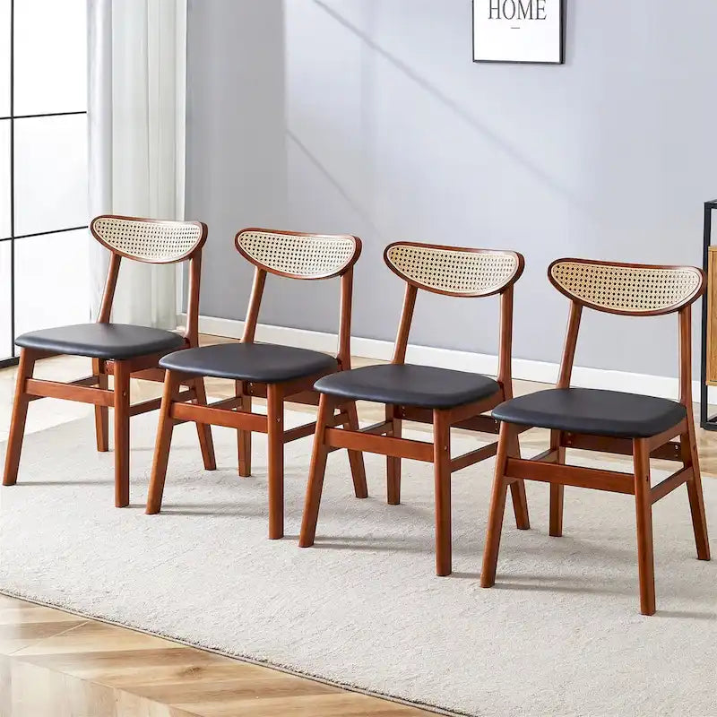 Upholstered Solid Rubberwood Dining Chair