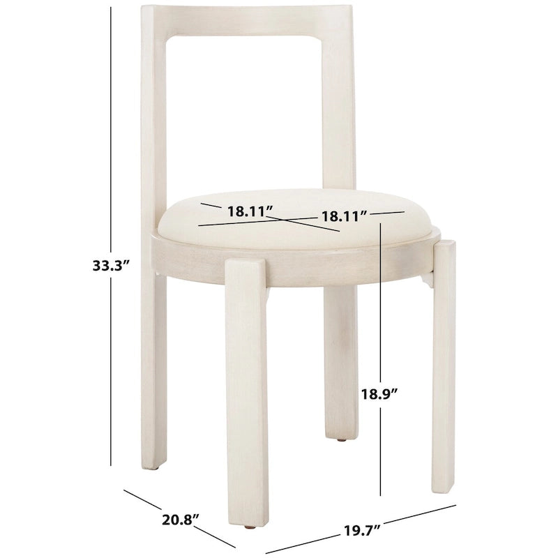 19" Round Dining Chair, Set of 2 - 20"W x 21"D x 33"H