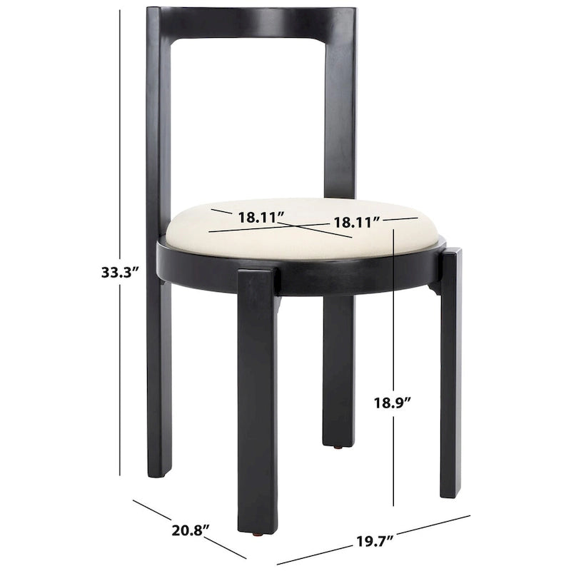 19" Round Dining Chair, Set of 2 - 20"W x 21"D x 33"H