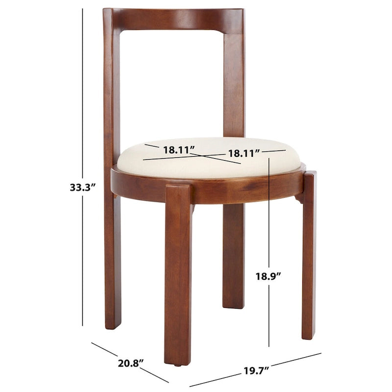 19" Round Dining Chair, Set of 2 - 20"W x 21"D x 33"H